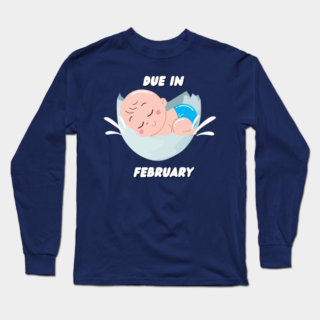 Due in February for the Mother to be gift Long Sleeve T-Shirt by mebcreations